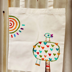 【ピュア手描き】スモールハンドバッグ|ショッピングバッグ|キャンバス|キュートなスタイル 2枚目の画像
