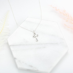 ハート クロス Love Cross シルバーs925純銀 ネックレス　キリスト 福音 洗礼　 クリスマスやバレンタイン 5枚目の画像