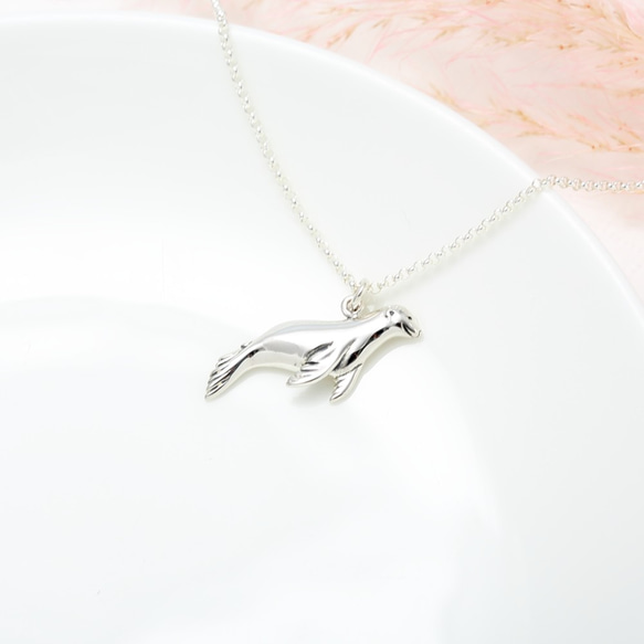 可愛 小海獅 s925 純銀 項鍊 禮物 設計師 手作 附拭銀布 第3張的照片