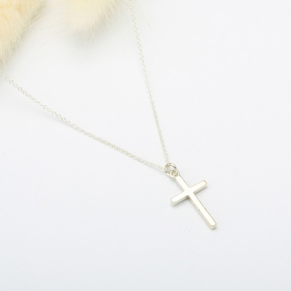 簡潔十字架 (中) Cross クロス s925 純銀項鍊 生日 耶誕 情人節 禮物 第4張的照片