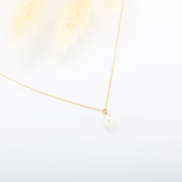 14KGF包金 白色 Pearl 淡水珍珠 項鍊 第3張的照片