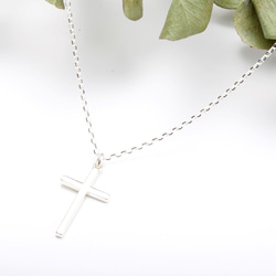簡約十字架 (大) Cross クロス  s925 純銀 項鍊 基督 福音 洗禮 受洗 禮物 第3張的照片