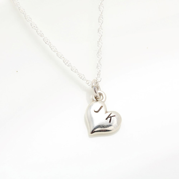 カスタム ハート Heart 打ち込み 刻印 英語 数字 シルバーs925純銀