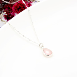 水滴 粉晶 (小) Rose Quartz s925 純銀 項鍊 情人節 禮物 第3張的照片