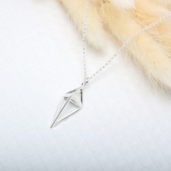 幾何 立体 ダイヤ 三角形 シルバー925 純銀ネックレス バレンタイン