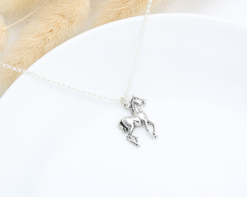ミニ 馬 シルバー925 純銀ネックレス バレンタインデー 記念日 誕生日