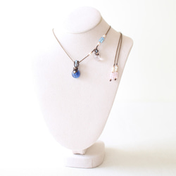 オリオン座の「リゲル」のように青く美しいカイヤナイトの マクラメ  ネックレス 9枚目の画像
