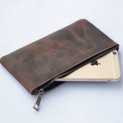 《受注制作》本革 帆布 財布 カード 収納 バッグ  手作り 2枚目の画像