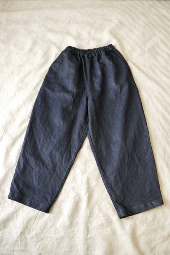 7.5ozデニムコクーンパンツ（navy） 5枚目の画像