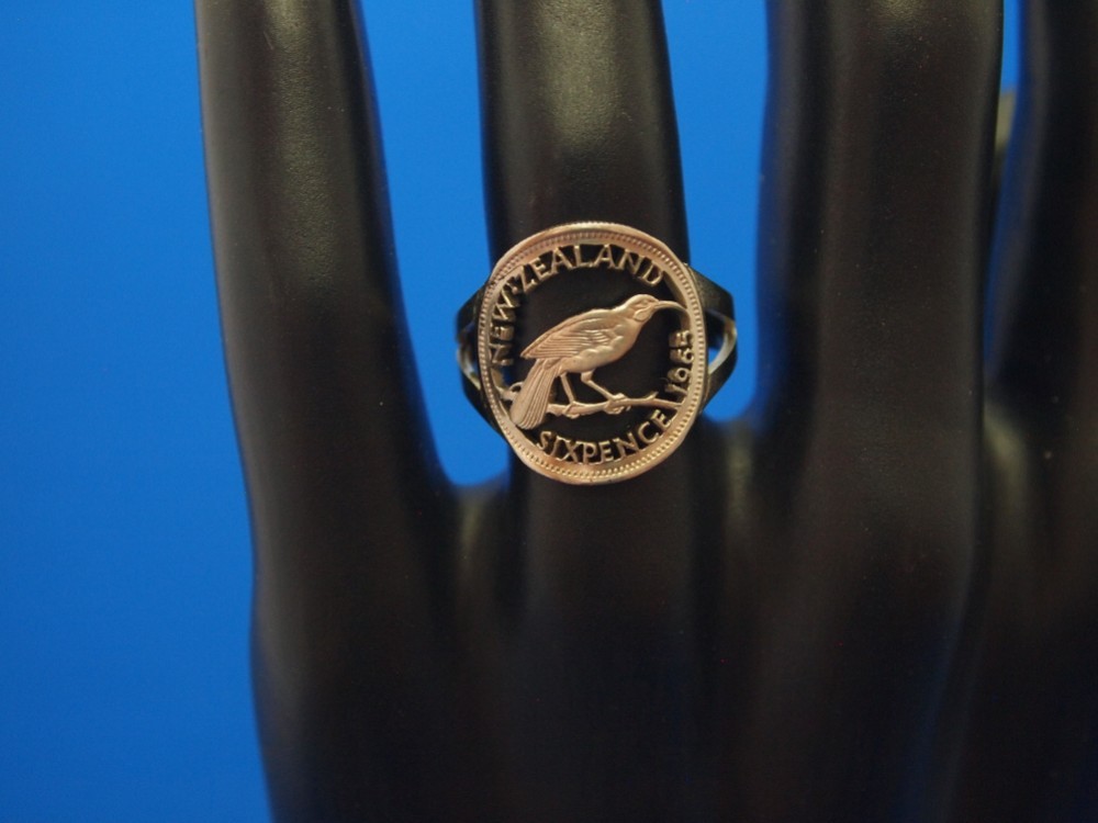 コインカットリング ニュージーランド6ペンス