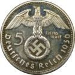 銀貨カットペンダント　ドイツ第3帝国（ナチスドイツ）5マルク銀貨 9枚目の画像