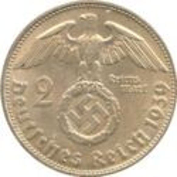 銀貨カットペンダント　ドイツ第3帝国（ナチスドイツ）2マルク銀貨 6枚目の画像