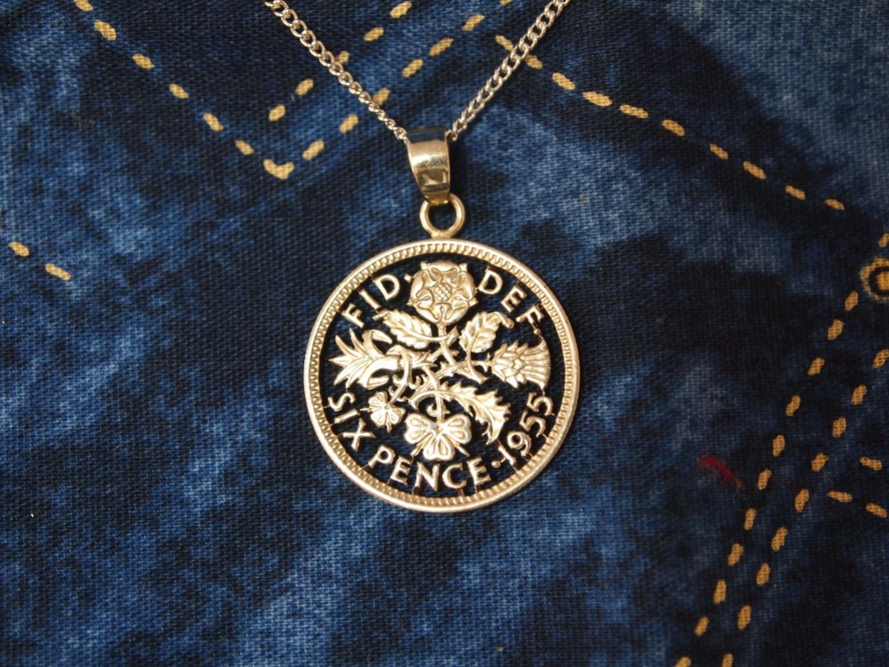 コインカットペンダント　イギリス6ペンス
