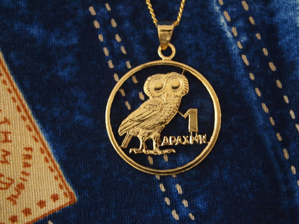 コインカットペンダント ギリシャ1ドラクマ ネックレス・ペンダント