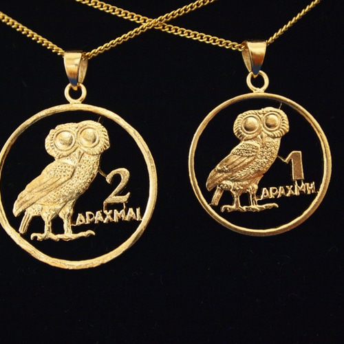 コインカットペンダント ギリシャ1ドラクマ ネックレス・ペンダント