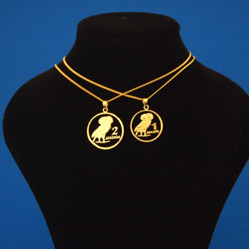 コインカットペンダント ギリシャ1ドラクマ ネックレス・ペンダント