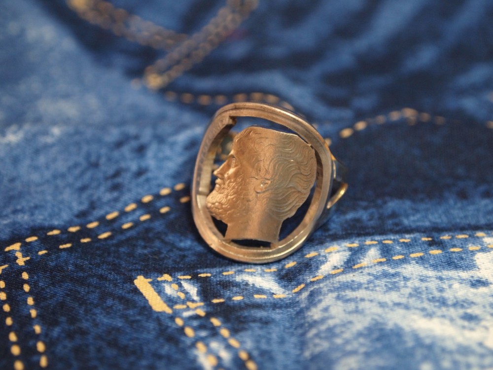 コインカットリング　ギリシャ5ドラクマ