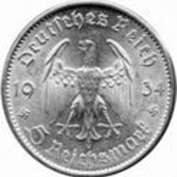 銀貨カットペンダント　ドイツ第3帝国（ナチスドイツ）5マルク銀貨 8枚目の画像