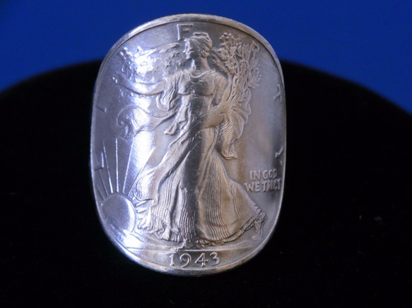 【正規品質保証】 コインリング（アメリカ50￠銀貨・ウォーキング・リバティ 指輪・リング
