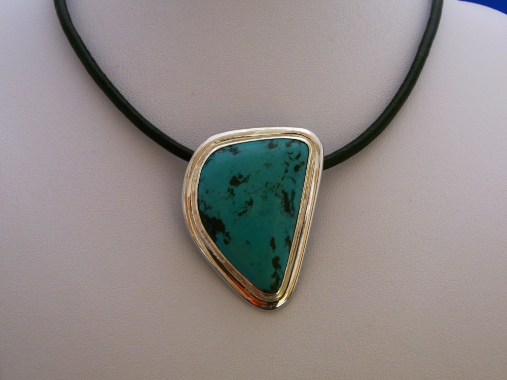 天然石・銀枠・チョーカーペンダント（トルコ石） 16,560円