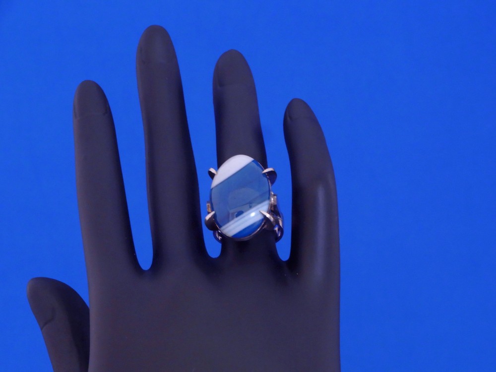 天然石・シルバーリング（縞メノウ）