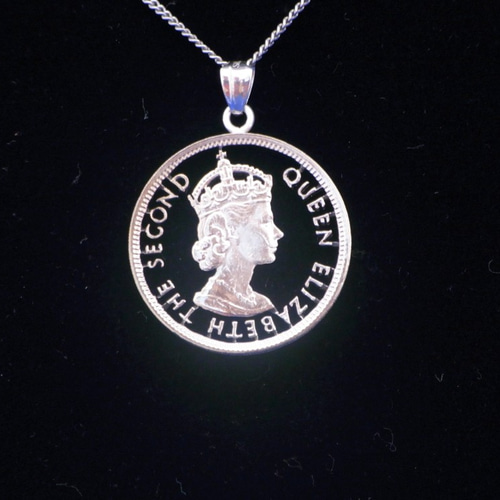 コインカットペンダント 旧香港50セント ネックレス・ペンダント