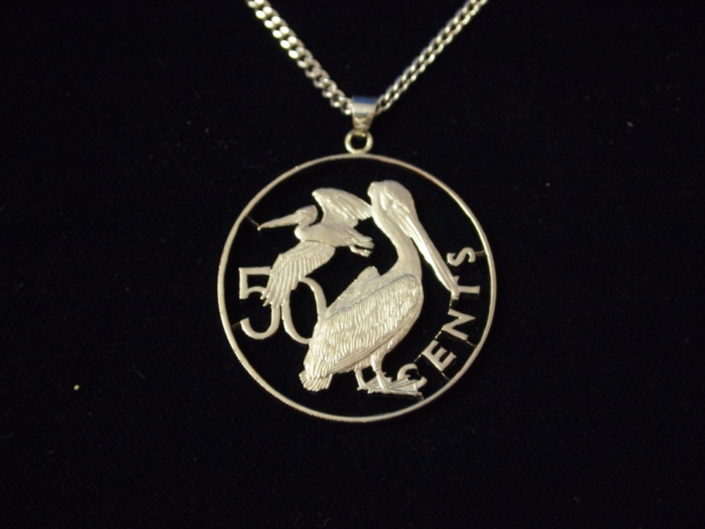 コインカットペンダント　ヴァージン諸島50㌣