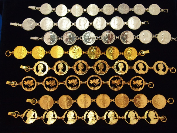 コイン銀貨ブレスレット　カナダ旧１０㌣銀貨 8枚目の画像