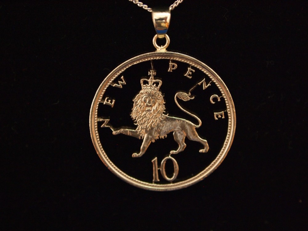 コインカットペンダント イギリス10ペンス