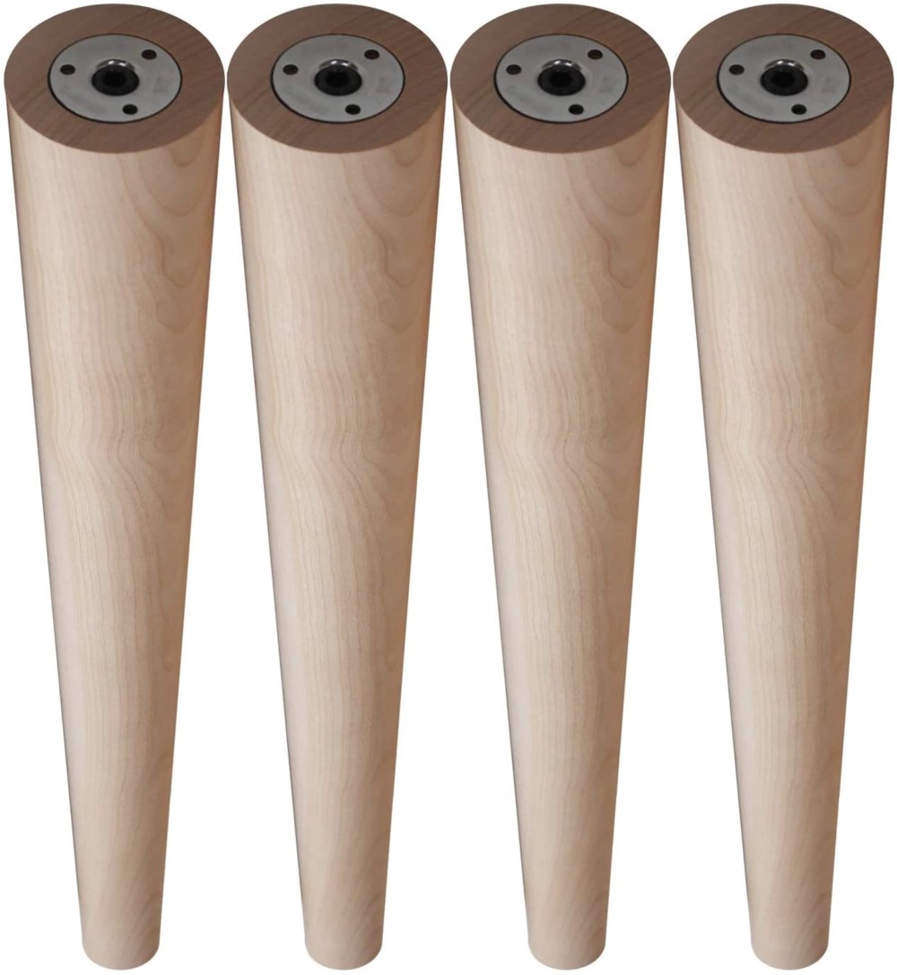 銘木がっしり堅牢 家具脚 4本セット【直径上70φ下50φ 長さ700mm テーパー脚 】取付埋込金具付