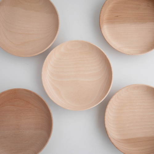 【木地呂塗　8寸　大皿×6客】天然木製　銀淵　未使用/長期保管品 木地呂塗 8寸 大皿×6客】天然木製 銀淵 未使用/