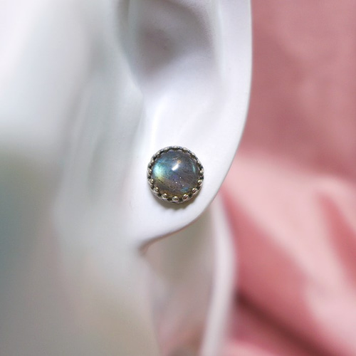 天然 ラブラドライト ピアス 天然石 ピアス ピアス（スタッド
