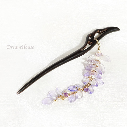 紫藤・檀木の簪＊かんざし＊着物和装 かんざし dreamhouse 通販  