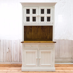 ナチュラル家具】TYD042IV キッチンキャビネット【オールドパイン