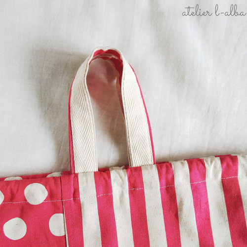 レッスンバッグ 7点セットドットストライプブラウン入園入学