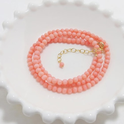 *N32* 高品質ピンク珊瑚AAA☆ネックレス(40cm) 1枚目の画像