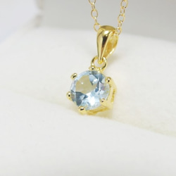 *N48*宝石質スカイブルートパーズAAAブリリアントカット☆ネックレス 2枚目の画像