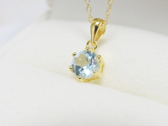 *N48*宝石質スカイブルートパーズAAAブリリアントカット☆ネックレス 2枚目の画像