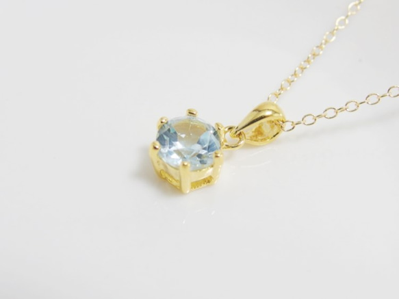 *N48*宝石質スカイブルートパーズAAAブリリアントカット☆ネックレス 3枚目の画像