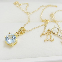 *N48*宝石質スカイブルートパーズAAAブリリアントカット☆ネックレス 1枚目の画像