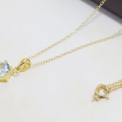 *N48*宝石質スカイブルートパーズAAAブリリアントカット☆ネックレス 4枚目の画像