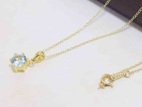 *N48*宝石質スカイブルートパーズAAAブリリアントカット☆ネックレス 4枚目の画像