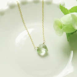* N07 *珠寶綠紫晶AAAAA☆內襯心形小花項鍊 第2張的照片