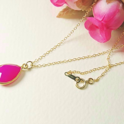 *銷售*珠寶紫紅色粉紅玉髓AAA☆項鍊（銀925製造·K18完成） 第1張的照片