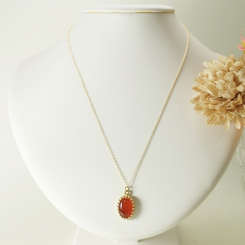 N11*高品質カーネリアンAAA☆王冠ネックレス（大） ネックレス 