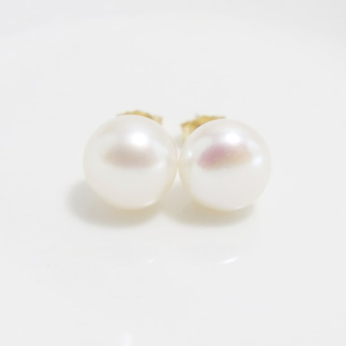 P19*高品質淡水パール（ボタン8mm）☆スタッドピアス ピアス 