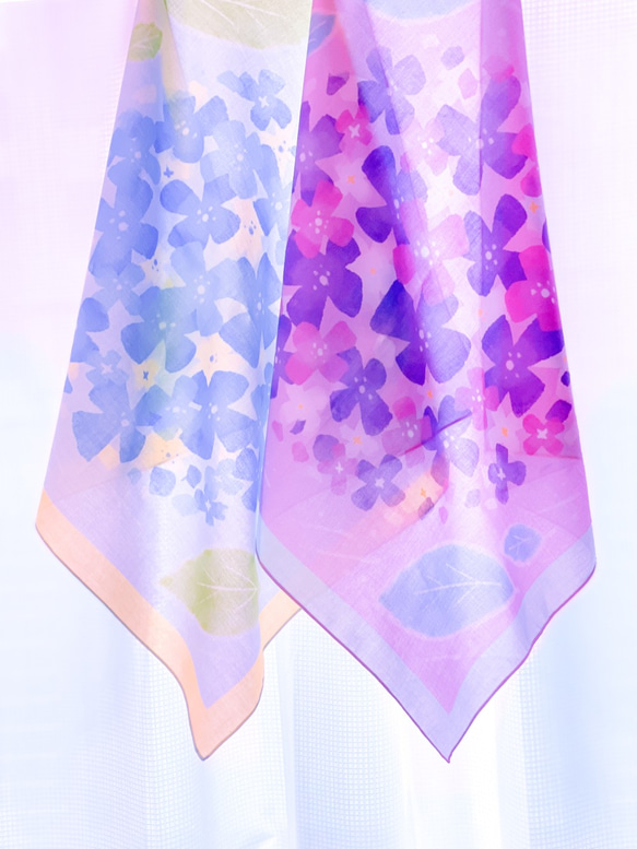 大繡球手帕（紫） 第1張的照片
