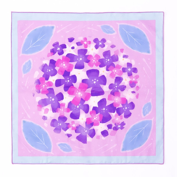 大繡球手帕（紫） 第3張的照片
