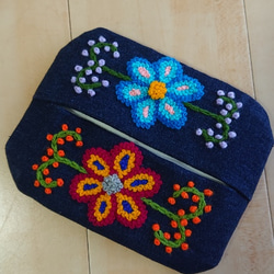 アヤクーチョ刺繍のポケットティッシュケース 1枚目の画像