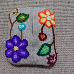 アヤクーチョ刺繍のポケットティッシュケース 2枚目の画像